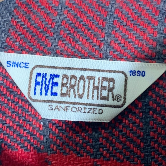 FIVE BROTHER ファイブブラザー チェック 長袖 フランネル シャツ レッド Size M 福生店