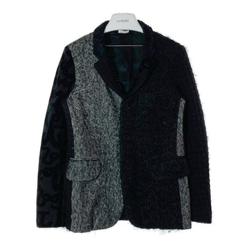 COMME des GARCONS HOMME PLUS コムデギャルソンオムプリュス PJ-J078 AD2012 クレイジーパターン 切替 3つボタン テーラードジャケット ブラック sizeXS 瑞穂店