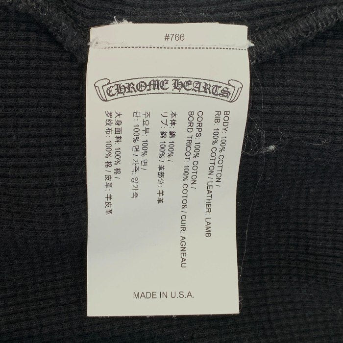 Chrome Hearts クロムハーツ Y NOT CROSS PTCHS THERMAL CREW L/S TEE サーマルカットソー ロングスリーブ レザークロスパッチ ブラック Size M 福生店