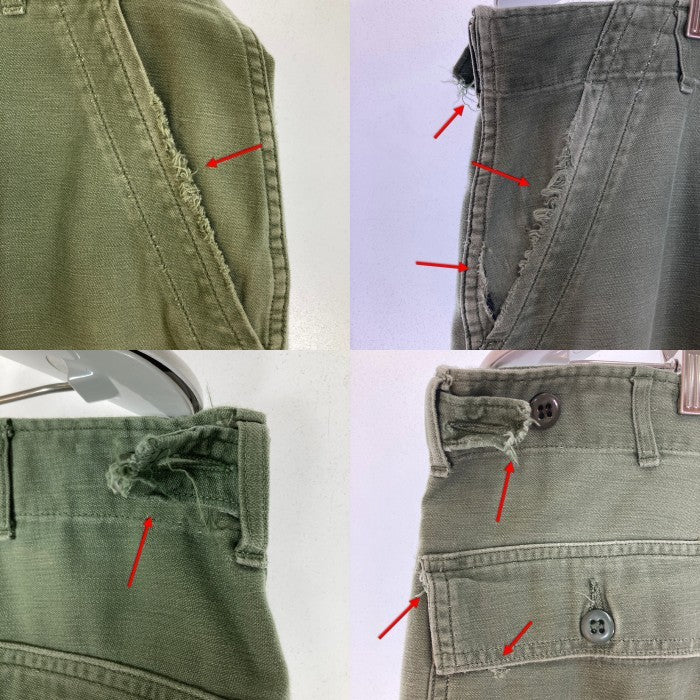 US ARMY ユーエスアーミー DSA-1-4067-64-C 60s TROUSERS ボタンフライ ファティーグパンツ カーキ sizeW34 瑞穂店