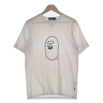 Mr.BATHING APE ミスターベイシングエイプ プリントTシャツ ホワイト 前Vガゼット 007CSF301001X Size L 福生店