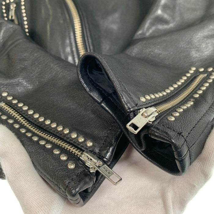 Rags McGREGOR ラグスマックレガー 16AW DOUBLE RIDERS STUDS LEATHER JACKET ダブルライダース スタッズ レザー ジャケット ゴートレザー 211146604 ブラック Size L 福生店