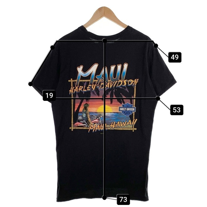 HARLEY-DAVIDSON ハーレーダビッドソン 死神 マウイ プリントTシャツ ブラック Size L 福生店
