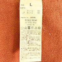 REMI RELIEF レミレリーフ ガーメントダイ 裏毛 プルオーバーパーカー オレンジ sizeL 瑞穂店