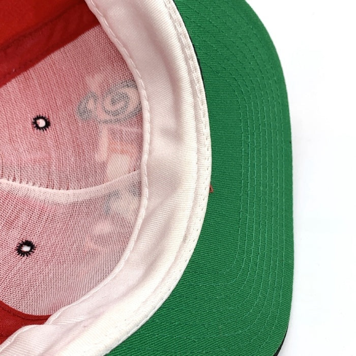 90's STUSSY ステューシー CAPZ 音符 ロゴ刺繡 6パネルキャップ レッド ブラック オールド 白タグ USA製 福生店
