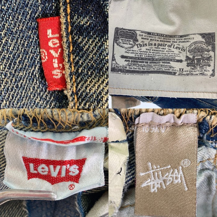 STUSSY ステューシー × Levi's リーバイス 501 Repair Damage Denim Pants リペア ダメージ デニムパンツ インディゴ sizeW34 瑞穂店