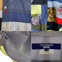 JUNYA WATANABE MAN ジュンヤワタナベマン コムデギャルソン Roy Lichetenstein ロイ・リキテンスタイン フロントパッチワーク ストライプシャツ 半袖 マルチカラー WK-B028 AD2022 Size M 福生店