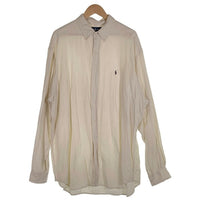 Ralph Lauren ラルフローレン BLAKE シルク 長袖 ボタンダウン シャツ ホワイト Size XL 福生店