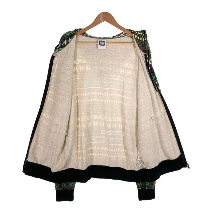 SWAGGER スワッガー 総柄 ジップアップ フーディー パーカー グリーン Size L 福生店