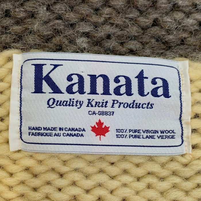 Kanata カナタ ホッケー柄 ジップアップ カウチンセーター