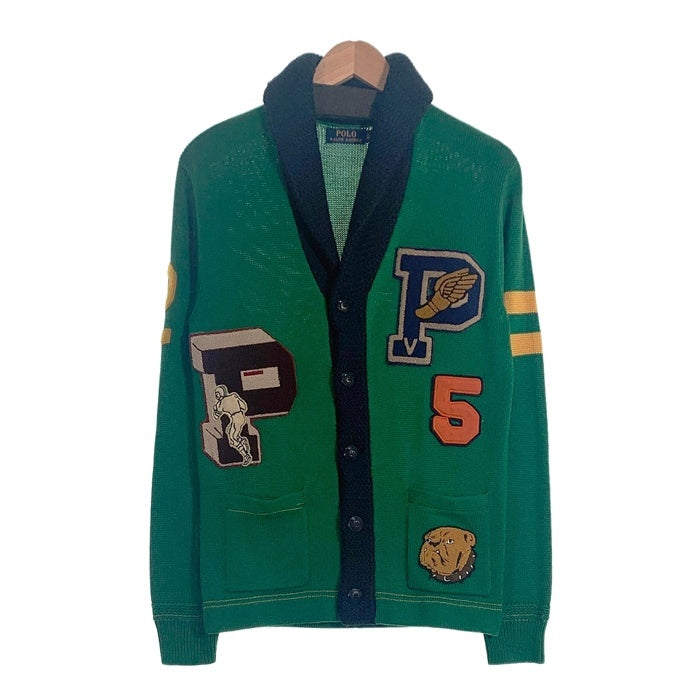 POLO RALPH LAUREN ポロ ラルフローレン レタード ワッペン ニット カーディガン グリーン Size XS 福生店