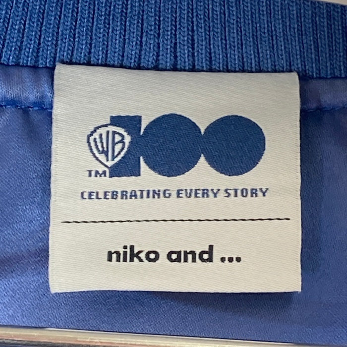 niko and... ニコアンド H234MJ00BO WARNER BROTHERS ワーナーブラザーズ 刺繍 スタジャン ライトブルー sizeF 瑞穂店
