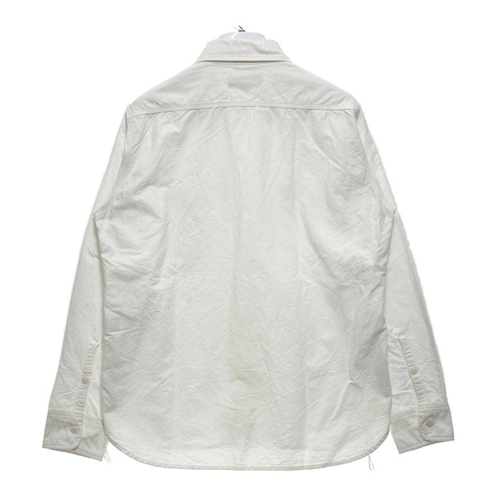 Triple Works トリプルワークス マチ付き ワークシャツ 長袖 コットン ホワイト アイアンハート Size M 瑞穂店