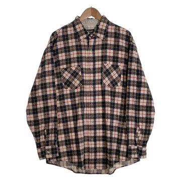 80's TOWNCRAFT タウンクラフト フランネルチェックシャツ コットン ホワイト ネイビー Size XL-R 福生店