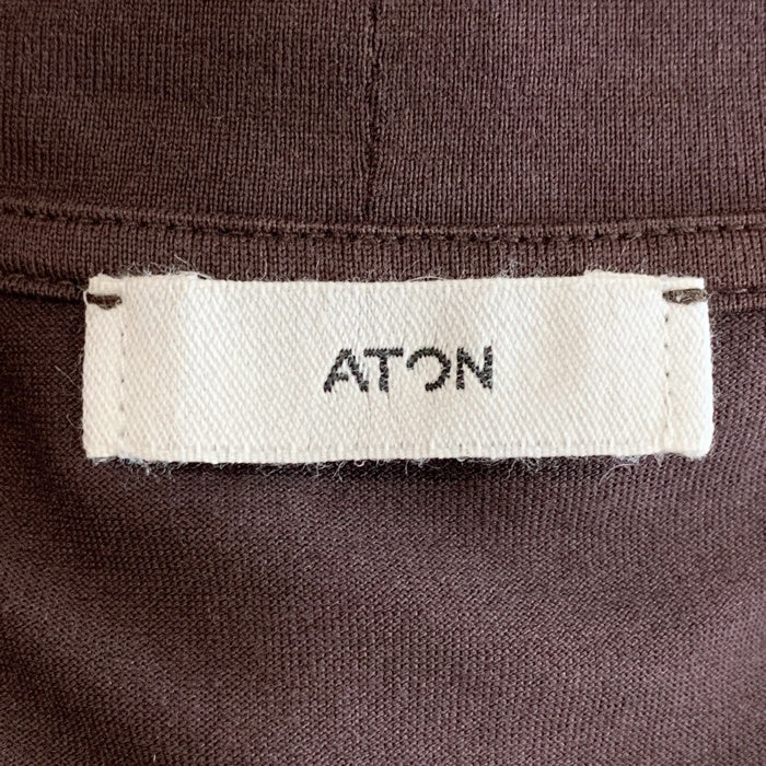 ATON エイトン SUVIN 60/2 PERFECT S/S T-SHIRT スビンコットン パーフェクト Tシャツ バーガンディ 7062247 Size 48 福生店
