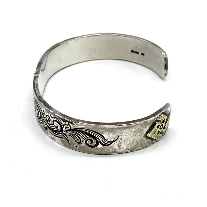 Dear Blossom ディアブロッサム 12mm K18 唐草 シルバーバングル SILVER 福生店