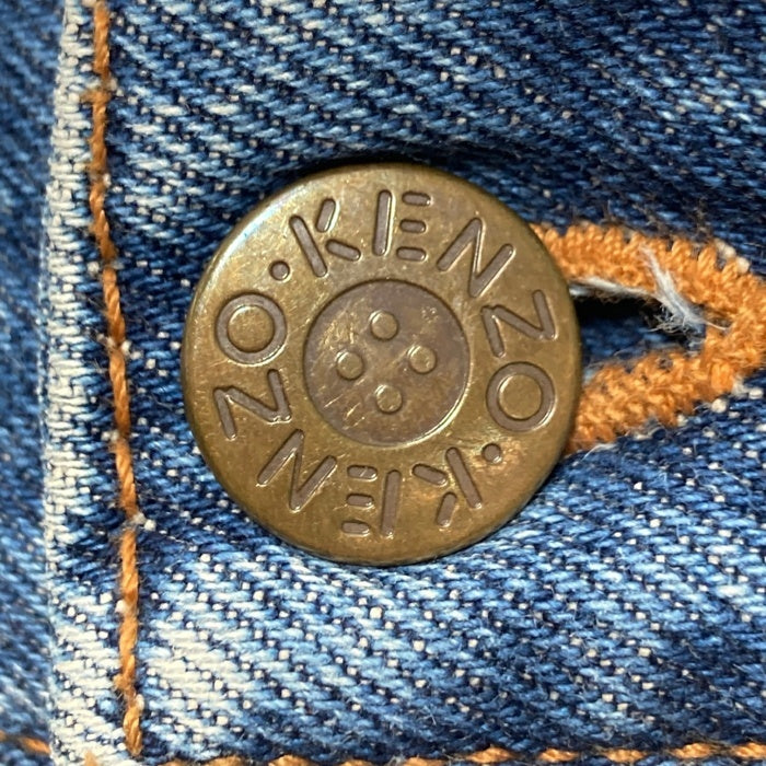 KENZO JEANS ケンゾー ジーンズ 北斎タグ ボタンフライ テーパード デニムパンツ インディゴ size82cm 瑞穂店