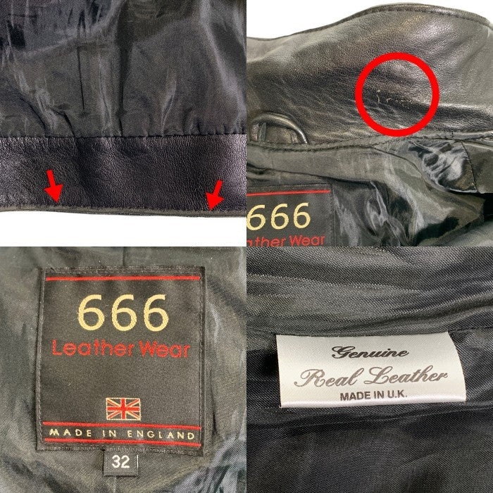 666 トリプルシックス レザー シングルライダースジャケット