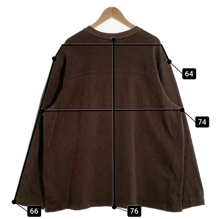 L.L.Bean エルエルビーン 鹿の子 ヘンリーネック ロングスリーブカットソー ブラウン Size XXL 福生店