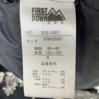 FIRST DOWN ファーストダウン 203-1501 ペイズリー柄 ダウンジャケット ブラック sizeS 瑞穂店