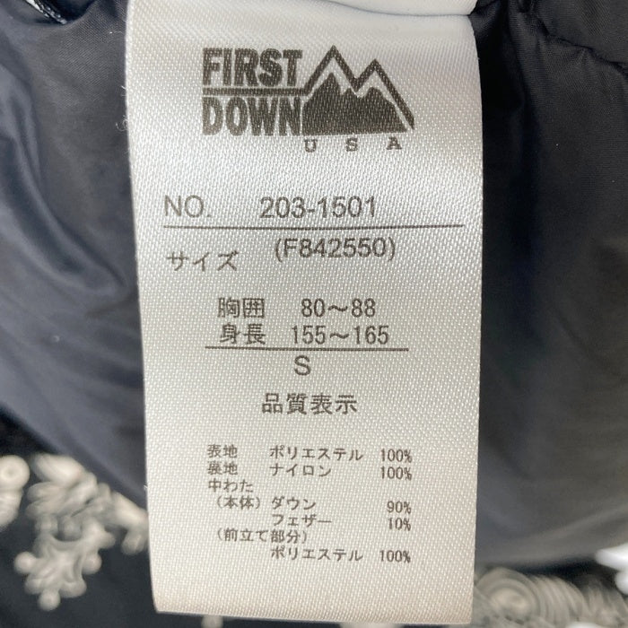 FIRST DOWN ファーストダウン 203-1501 ペイズリー柄 ダウンジャケット ブラック sizeS 瑞穂店