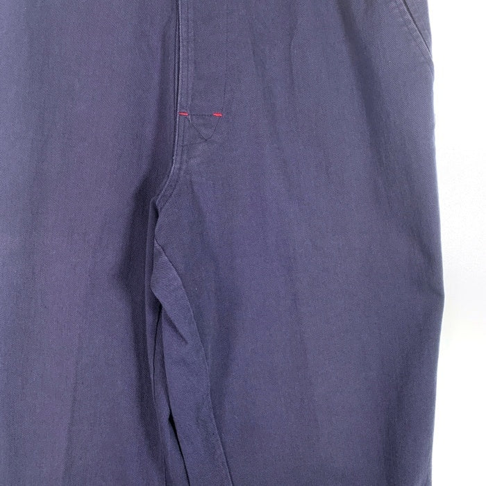 80's~ STUSSY ステューシー BIG LOGAN チノツイル オーバーオール ネイビー コットン Size L 福生店
