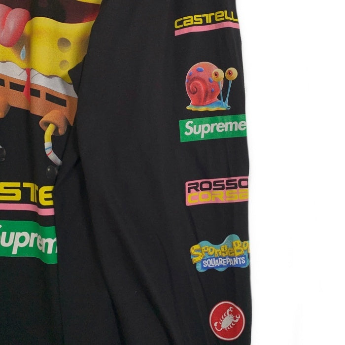 SUPREME シュプリーム 25SS SpongeBob Castelli Racing L/S Tee スポンジボブ カステリレーシング ロングスリーブTシャツ プリント ブラック Size XXL 福生店