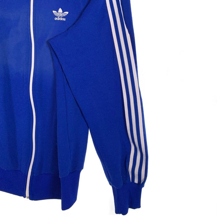 70's adidas アディダス トラックジャケット トレフォイル 刺繡ロゴ ブルー Size L 福生店