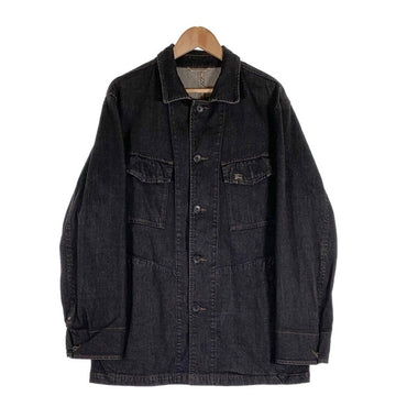 BURBERRY LONDON バーバリーロンドン ブラックデニムジャケット ミドル丈 ノバチェック BBP39-705-08 Size LL 福生店