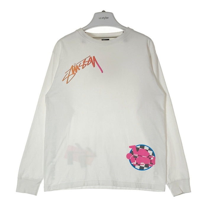 STUSSY ステューシー HIGH PERFORMANCE 前後プリント 長袖Tシャツ ホワイト sizeL 瑞穂店