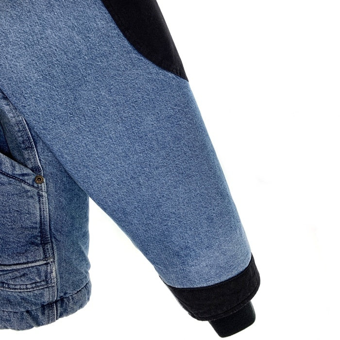 SUPREME シュプリーム 25AW Dickies ディッキーズ Cordura Hooded Work Jacket コーデュラフーデッドワークジャケット デニム ナイロン切替 ブラック ライトブルー Size XL 福生店
