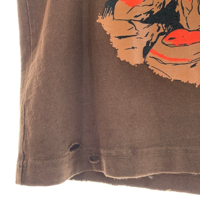 Warren Lotas ウォーレンロータス SNIPER ダメージ加工 半袖 Tシャツ ブラウン Size M 福生店