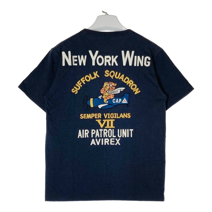 AVIREX アヴィレックス EMBROIDERY 背面刺繍 AIRPATROL Tシャツ ネイビー sizeM 瑞穂店