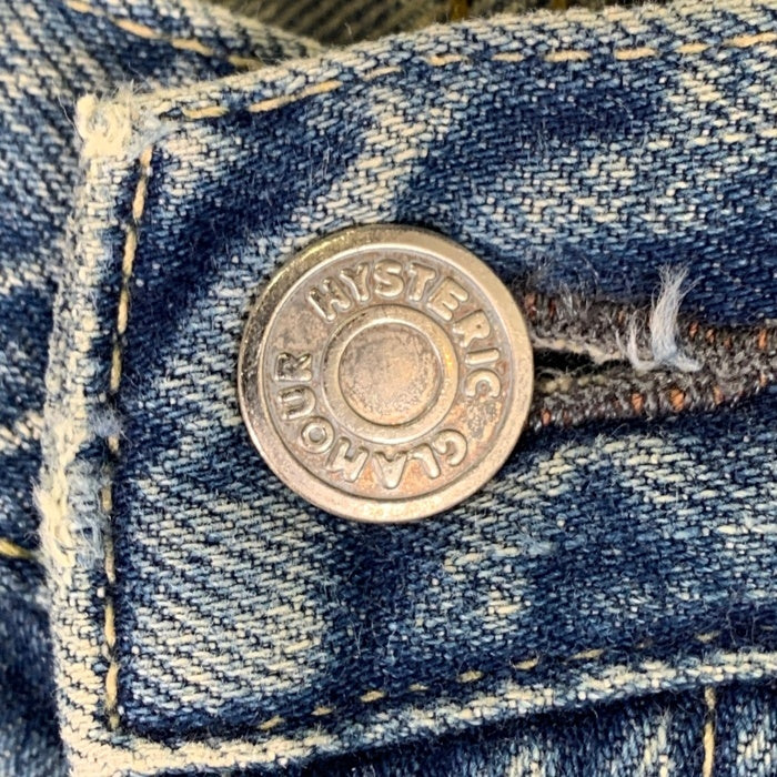 HYSTERIC GLAMOUR ヒステリックグラマー USED加工 スタッズ スキニー デニムパンツ ライトブルー 0204AP06 Size 32 福生店