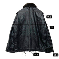 HOUSTON ヒューストン 8177 COW LEATHER N-1 DECK JACKET カウレザー デッキジャケット ブラック Size 44R 瑞穂店