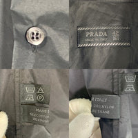PRADA プラダ 比翼 ショートスリーブシャツ 半袖 ブラック ボタン マジックテープ コットン ナイロン ポリウレタン Size 42 福生店
