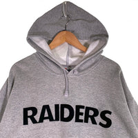 90's majestic マジェスティック RAIDERS レイダース NFL プルオーバー フーディー パーカー グレー カナダ製 Size XL 福生店