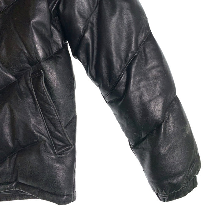 Schott ショット ラムレザー 羊革 コヨーテ ファー ダウン ジャケット ブラック USA製 Size 34 福生店