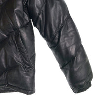 Schott ショット ラムレザー 羊革 コヨーテ ファー ダウン ジャケット ブラック USA製 Size 34 福生店