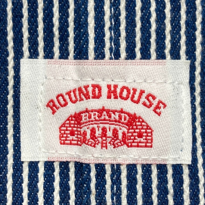 ROUND HOUSE ラウンドハウス LOT45 ヒッコリー オーバーオール インディゴ×ホワイト size32×34 瑞穂店