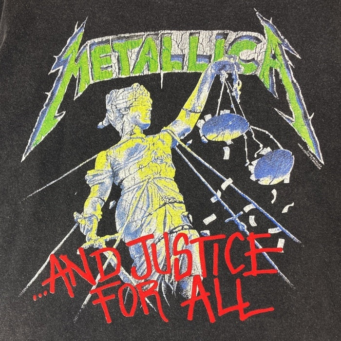 METALLICA メタリカ  AND JUSTICE FOR ALL メタル・ジャスティス 公式タグ USA製 シングルステッチ 1988年コピーライト Tシャツ フェードブラック sizeXL 瑞穂店