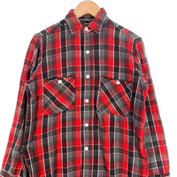 60's BIG YANK ビッグヤンク マチ付 フランネルチェックシャツ レッド Size S 相当 福生店