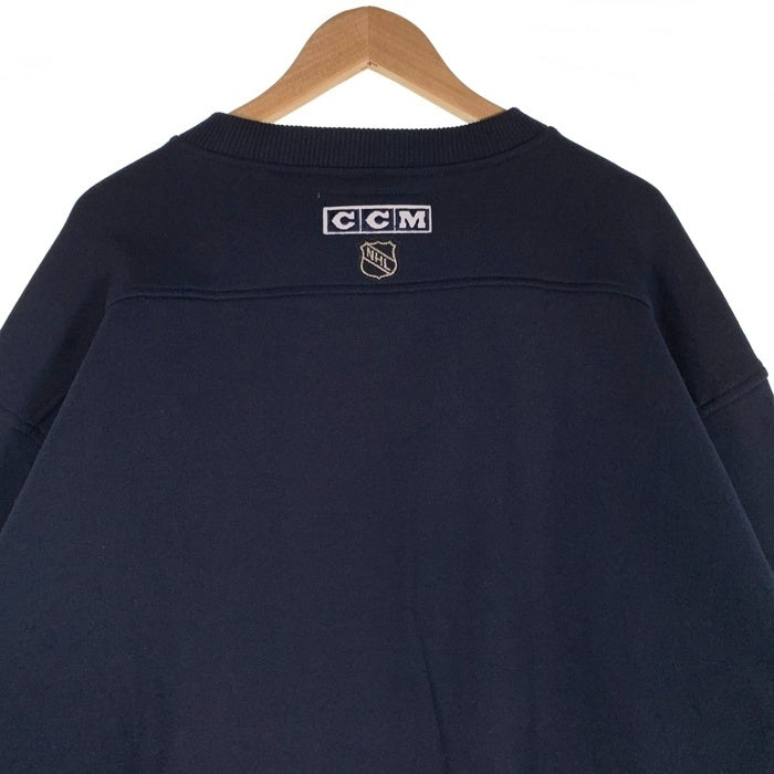 CCM シーシーエム Newyork Rangers ニューヨーク レンジャース NHL クルーネック スウェット ネイビー カナダ製 Size L 福生店
