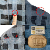 70`s Sears シアーズ Denim doctors デニムドクターズ リメイク プリントフランネルシャツ フラワースタッズ ブルー Size M 相当 福生店