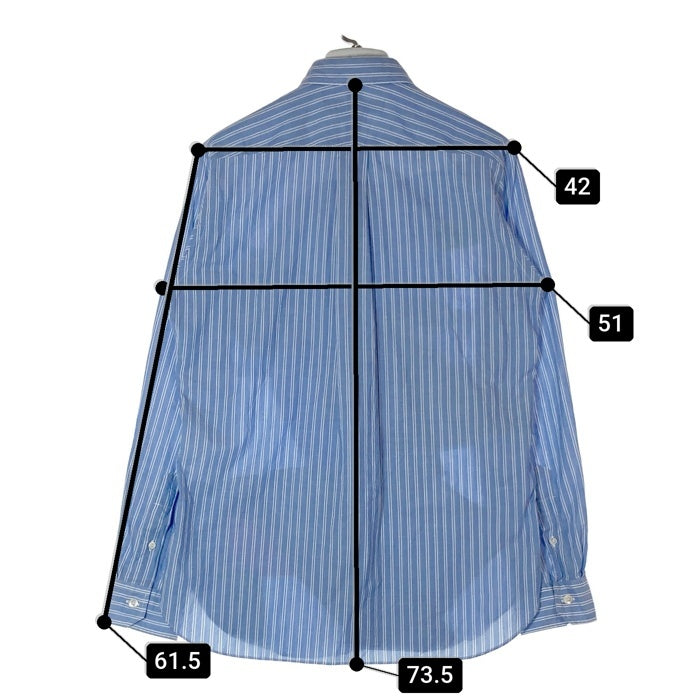 JUNYA WATANABE COMME des GARCONS MAN ジュンヤワタナベ コムデギャルソンマン WQ-B006 AD2015 パッチワーク 多素材使い ストライプ 長袖シャツ ブルー sizeS 瑞穂店