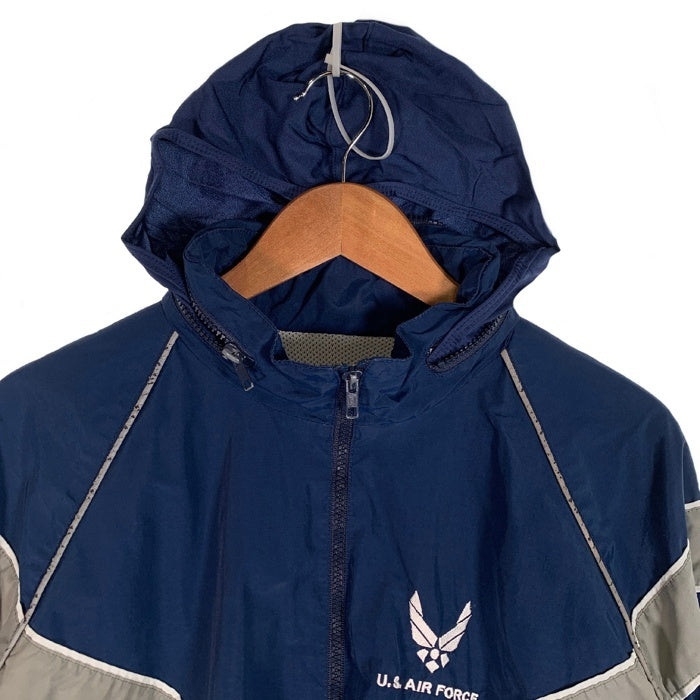 00's U.S.AIR FORCE 米空軍 ナイロン トレーニングジャケット ネイビー リフレクター 04年会計 8415-01-518-4607 Size M-R 福生店