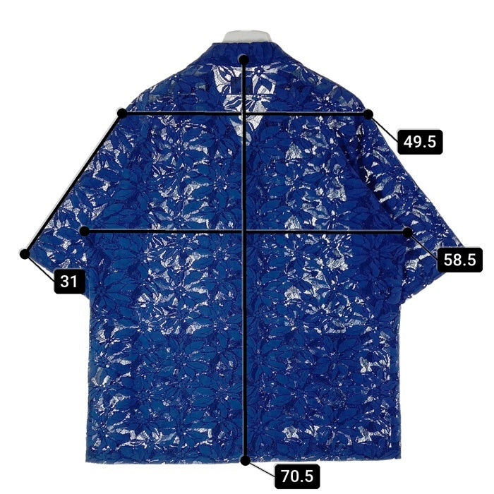 Needles ニードルズ Cabana Shirt カバナシャツ C Pe R Lace Cloth FLOWER フラワーレース 半袖 ブルー MR252 Size M 瑞穂店