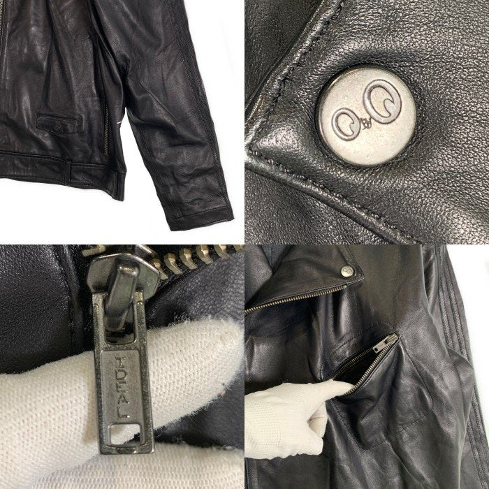 adidas アディダス ALYASHA アルヤシャ LEATHER RIDERS JACKET SHEEPSKIN LEATHER レザー ライダースジャケット シープスキン 羊革 ブラック E75732 Size L 福生店