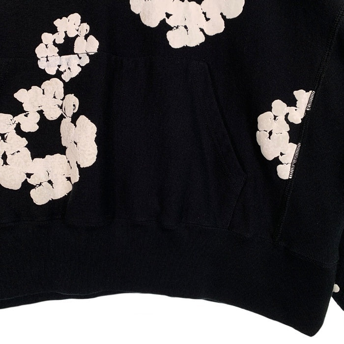 READYMADE レディメイド DENIM TEARS デニムティアーズ COTTON WREATH HOODIE コットンリースフーディ プルオーバースウェットパーカー ブラック ホワイト RE-DT-BK-00-00-08 Size L 福生店