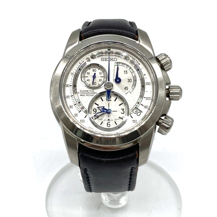 SEIKO セイコー 7L22-OAC0 プロスペックス キネティック ブルー針 クロノグラフ 自動巻き腕時計 ブラック 瑞穂店
